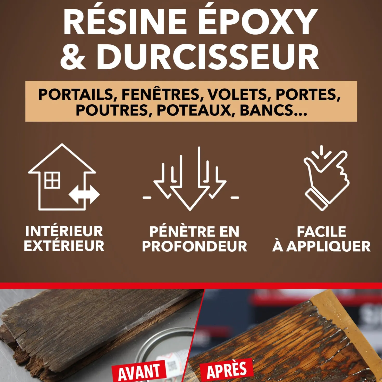 Durcit les bois abimés par l'humidité