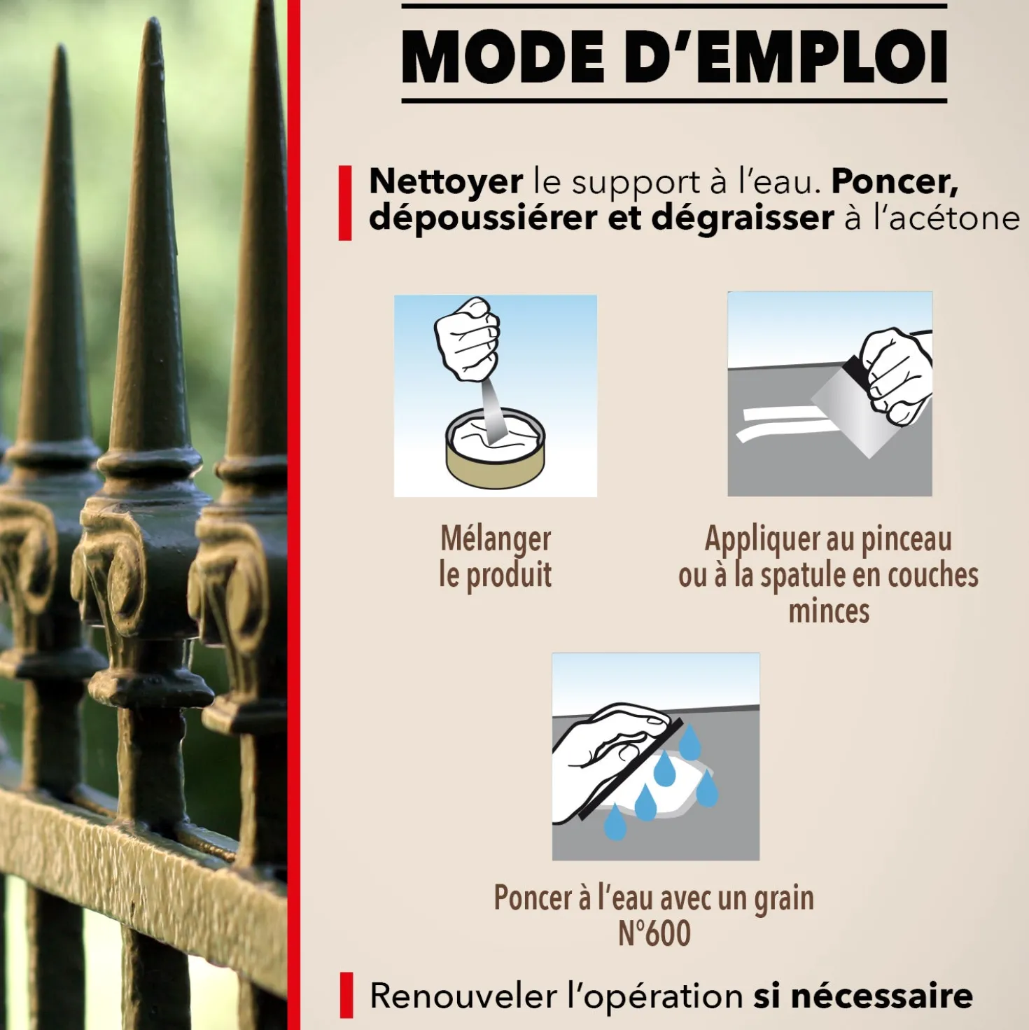 Enduit de finition métal