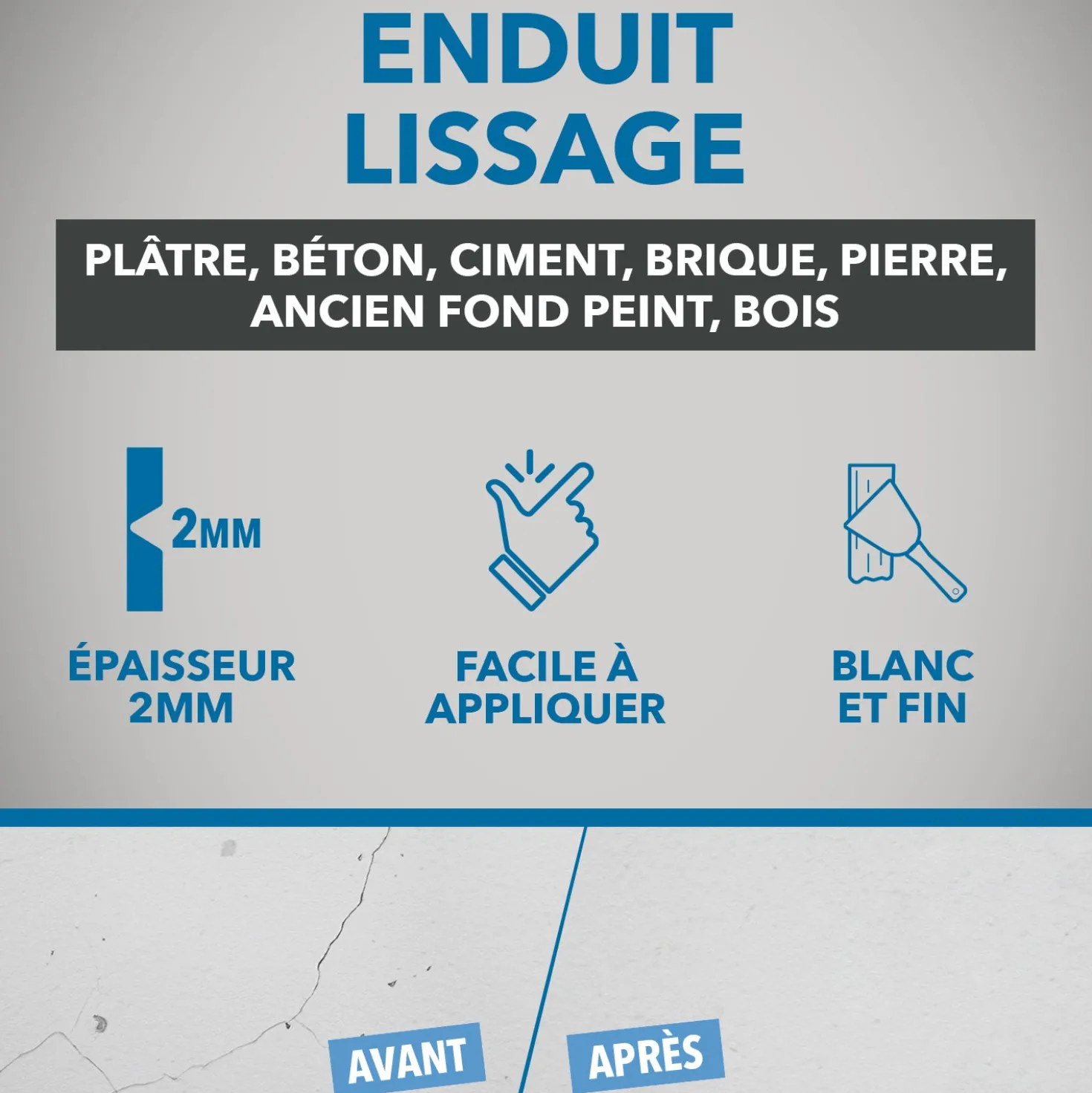 Enduit lissage pâte