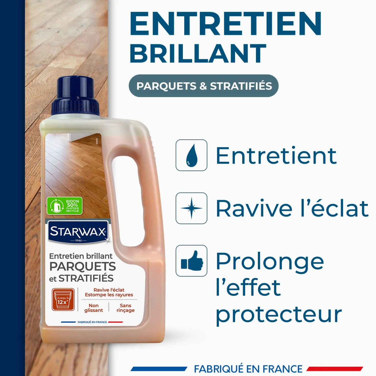 Entretien brillant pour parquets et sols stratifiés