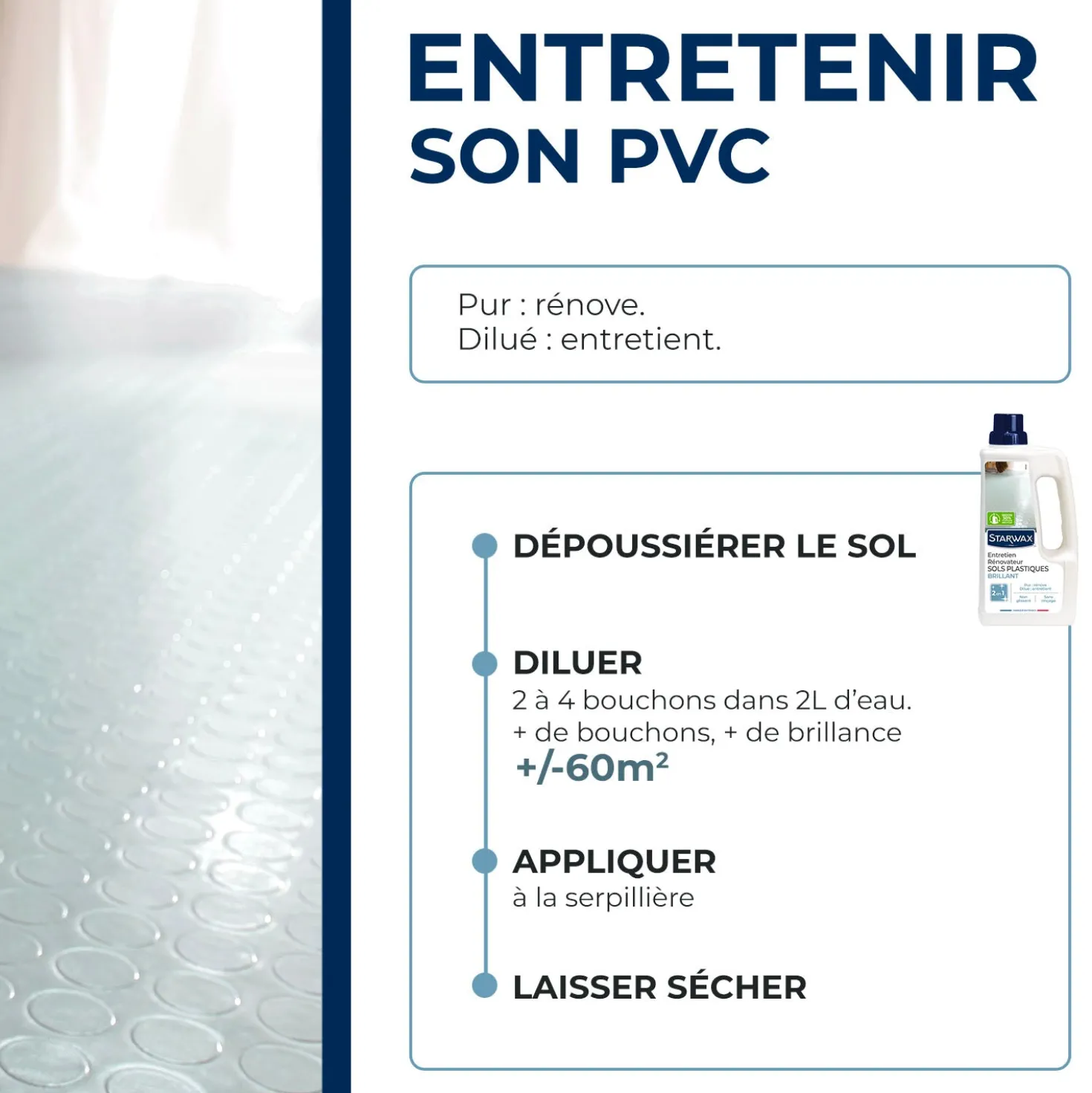 Entretien brillant pour sols PVC