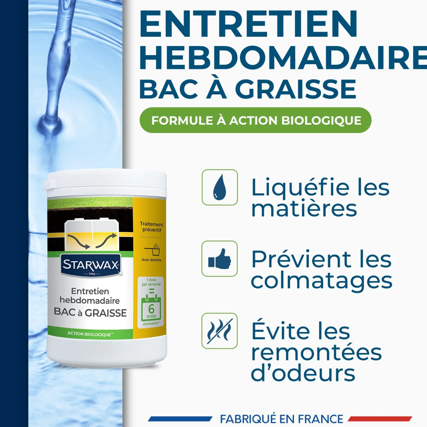 Entretien hebdomadaire pour bacs à graisses