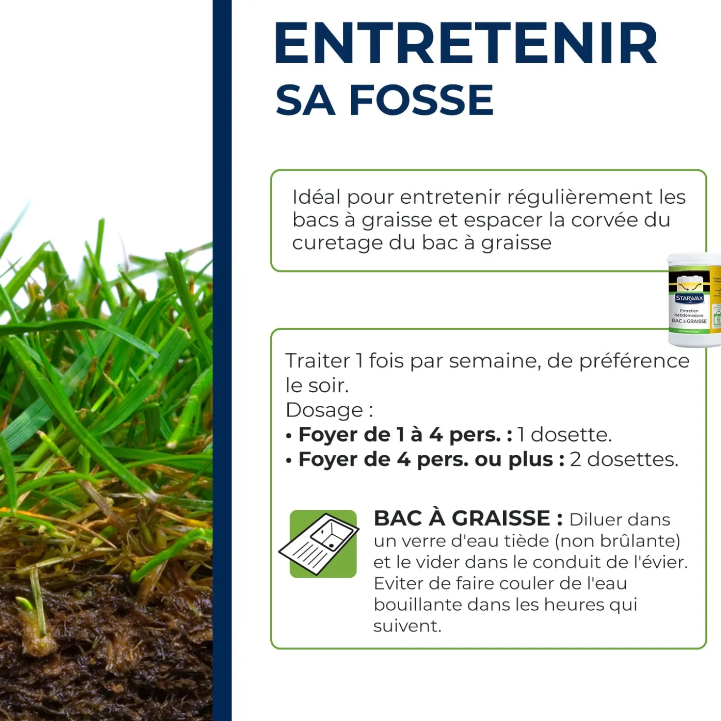 Entretien hebdomadaire pour bacs à graisses
