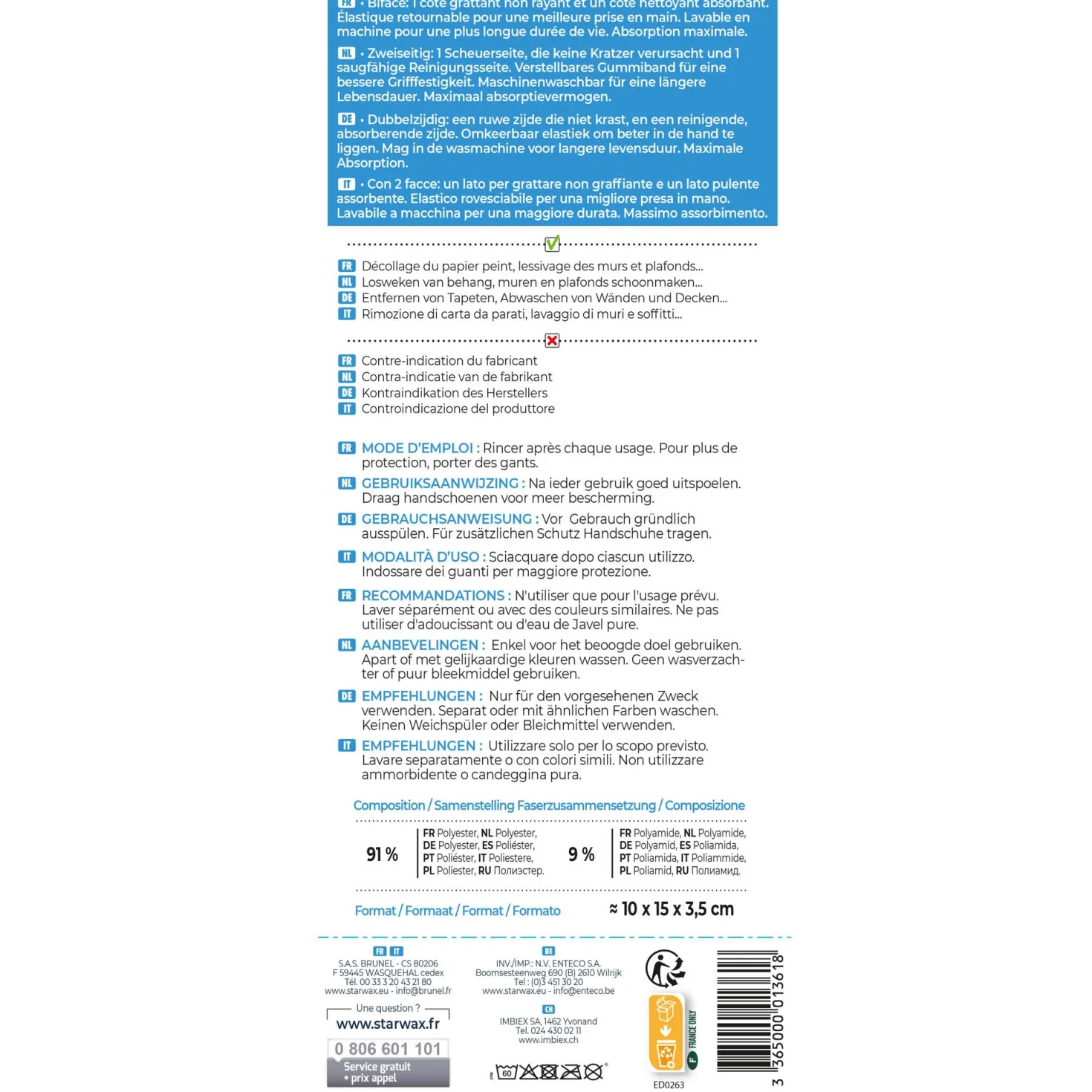 Eponge microfibre gros travaux