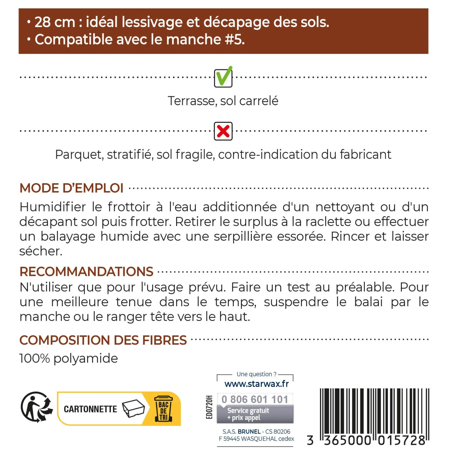 Frottoir pour terrasses et sols carrelés
