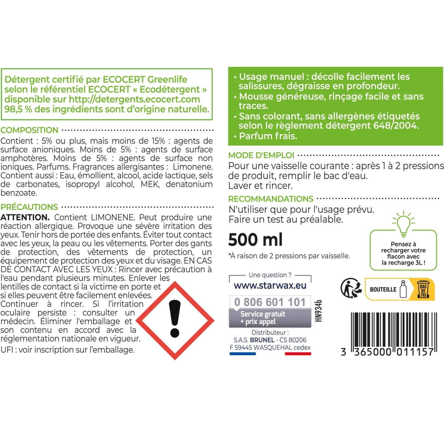Gel vaisselle concentré