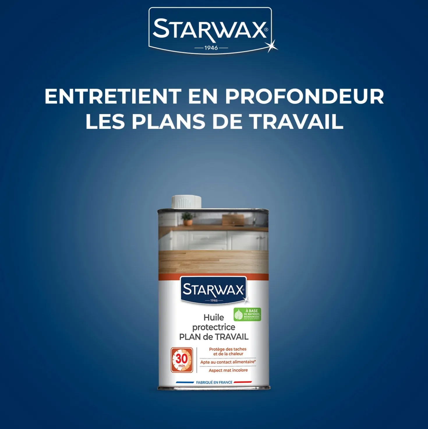 Huile protectrice pour plan de travail en bois huilé