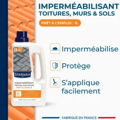 Imperméabilisant eau et graisses pour toitures, murs et sols extérieurs