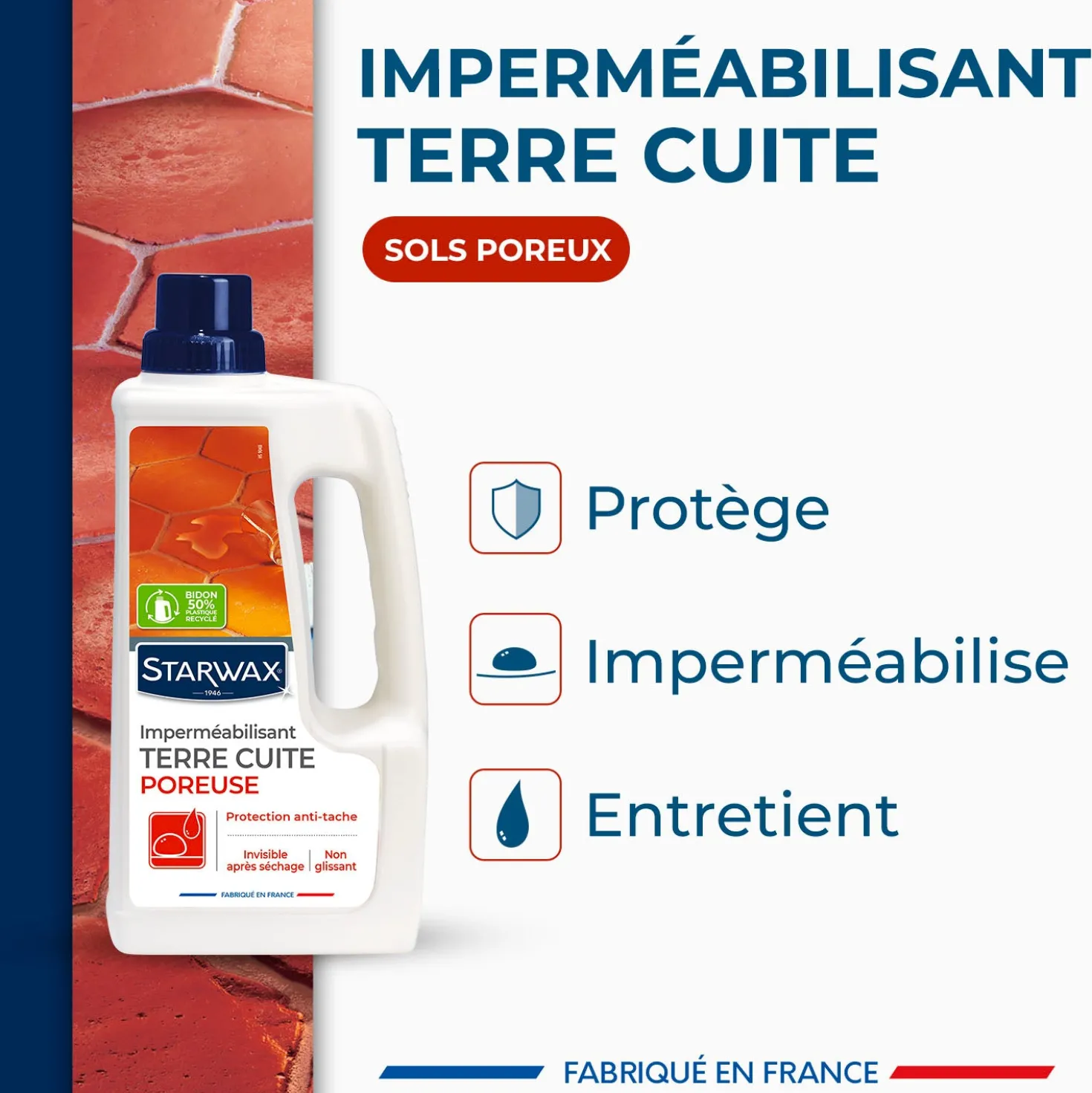 Imperméabilisant terre cuite poreuse