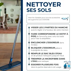Kit balai mains sèche Clic système