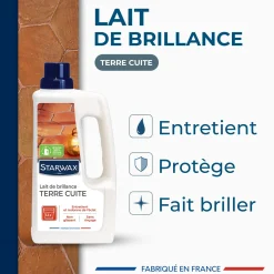 Lait de brillance pour tomettes et terres cuites