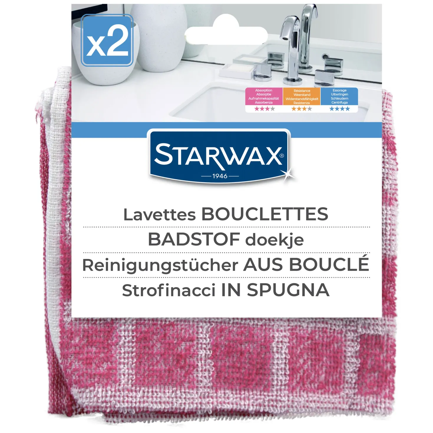 2 Lavettes bouclettes