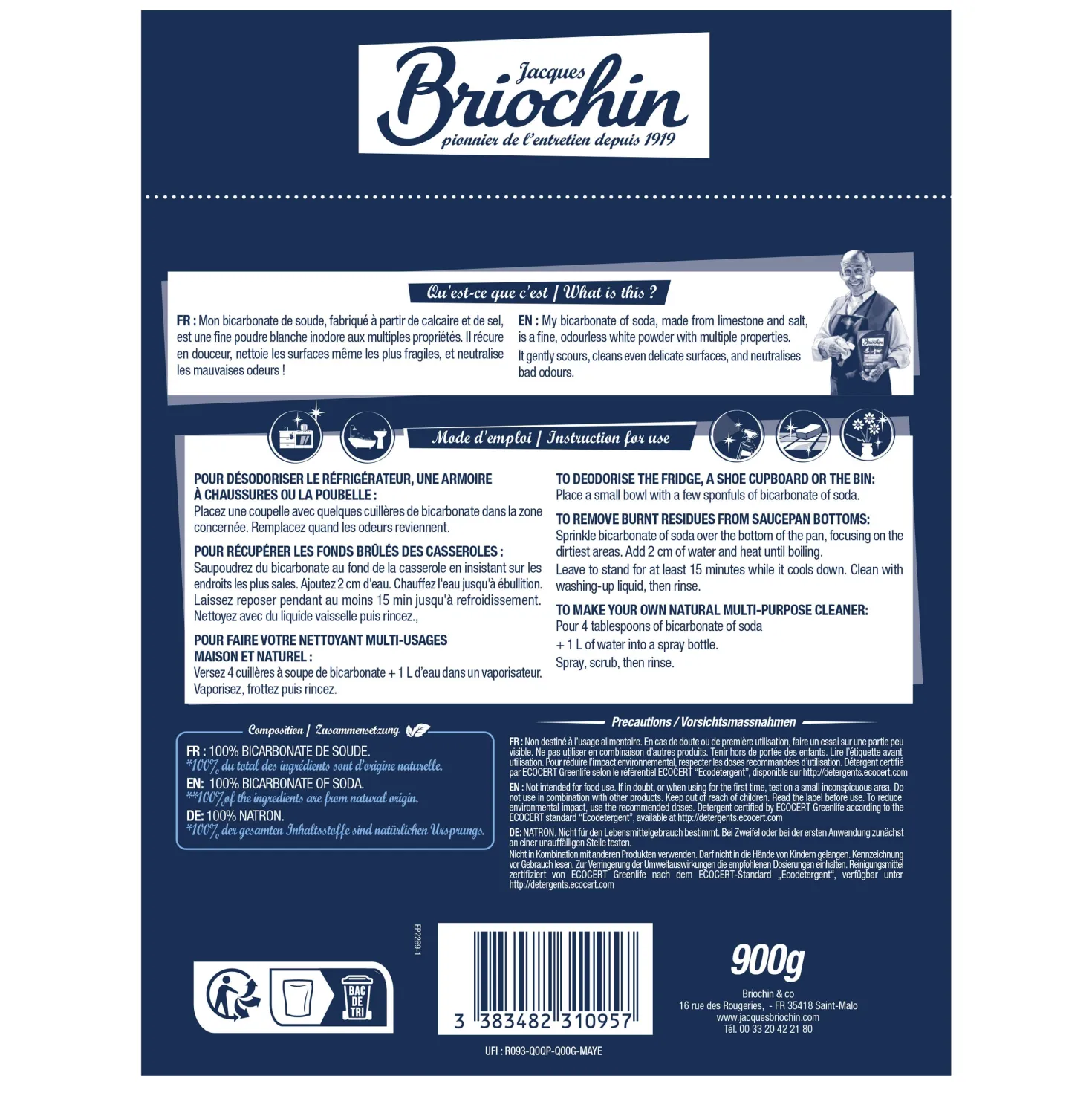 Le Bicarbonate de soude grand format - 900g