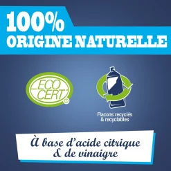Le liquide de rincage à base d'acide citrique & de vinaigre