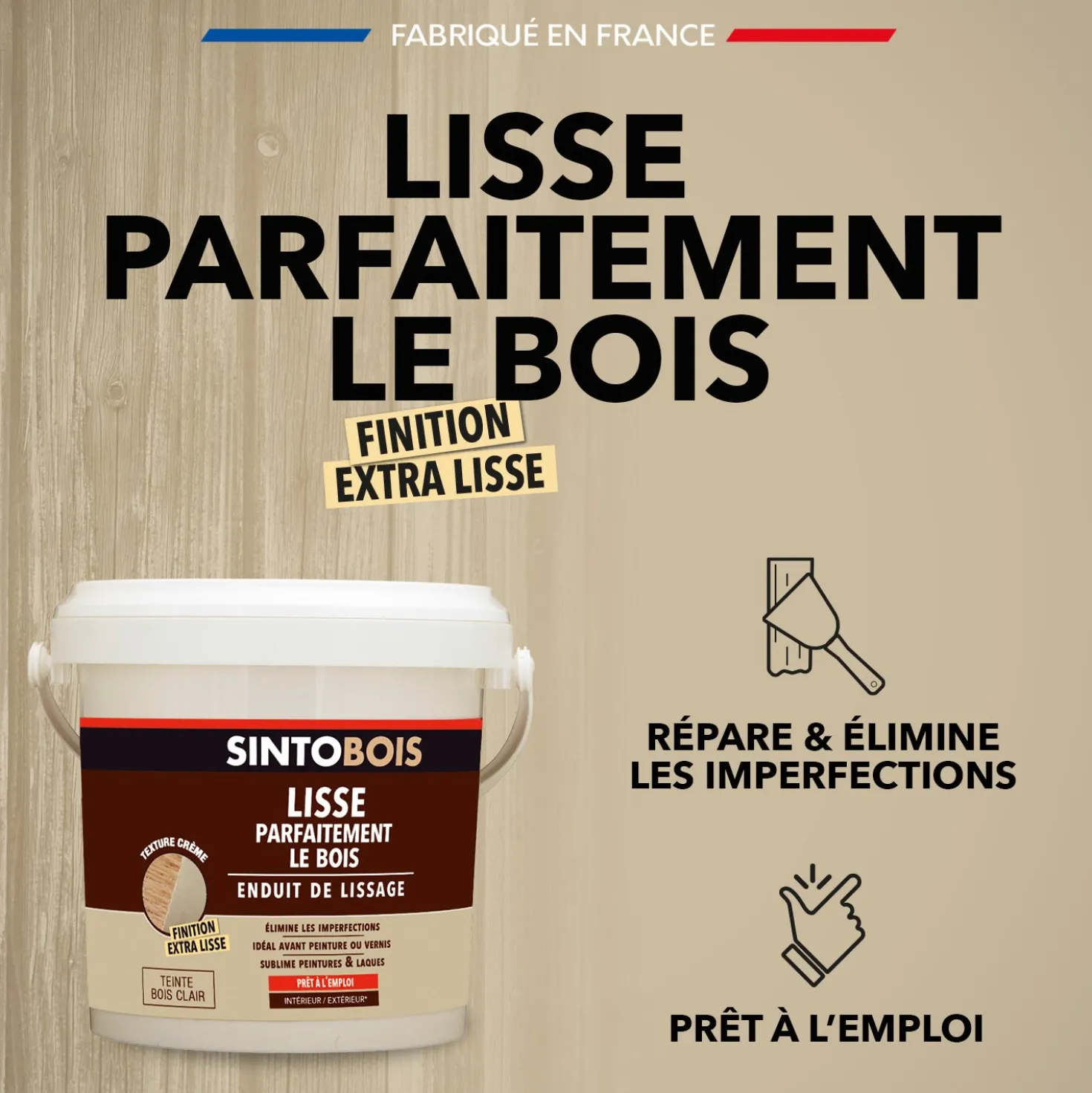 Lisse parfaitement le bois