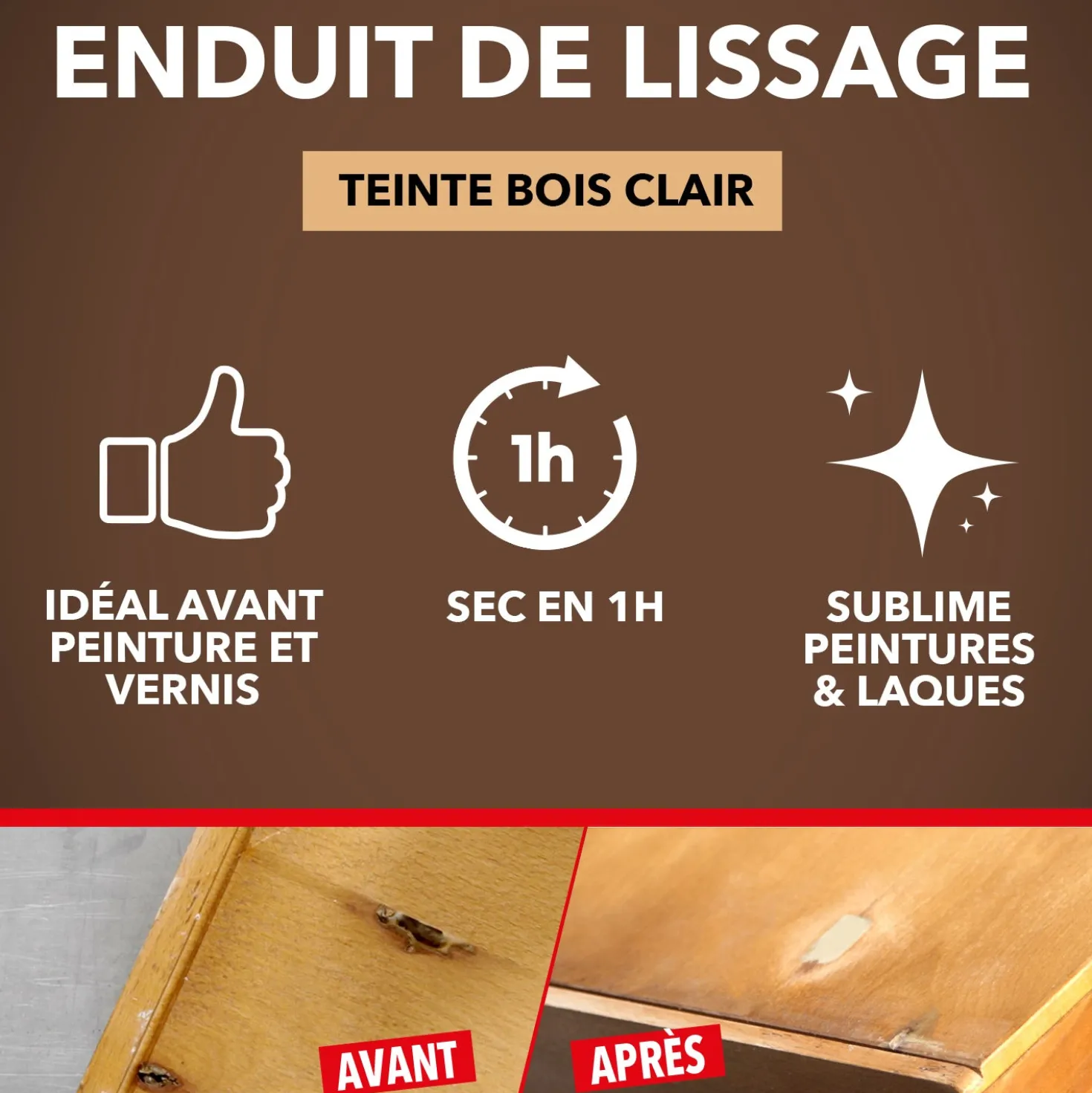 Lisse parfaitement le bois