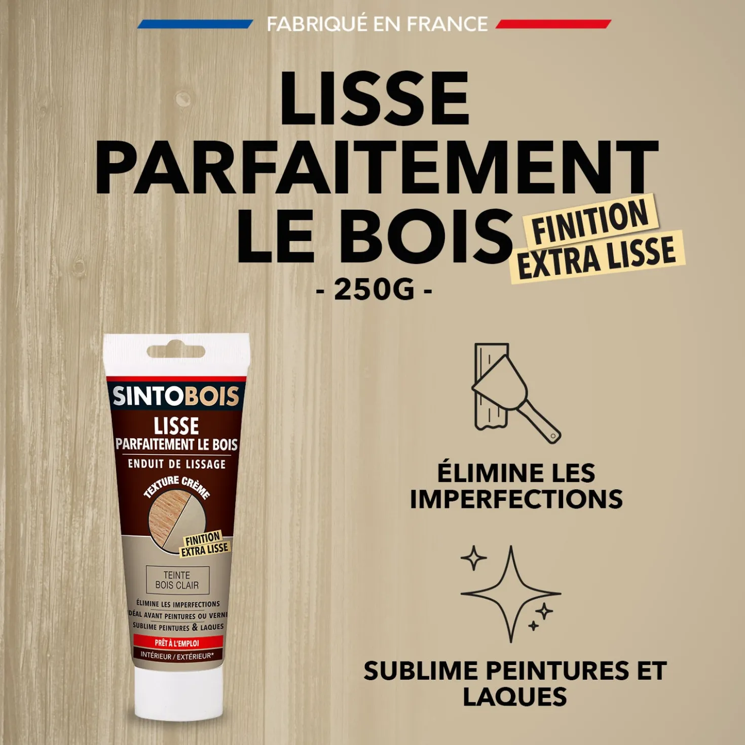 Lisse parfaitement le bois