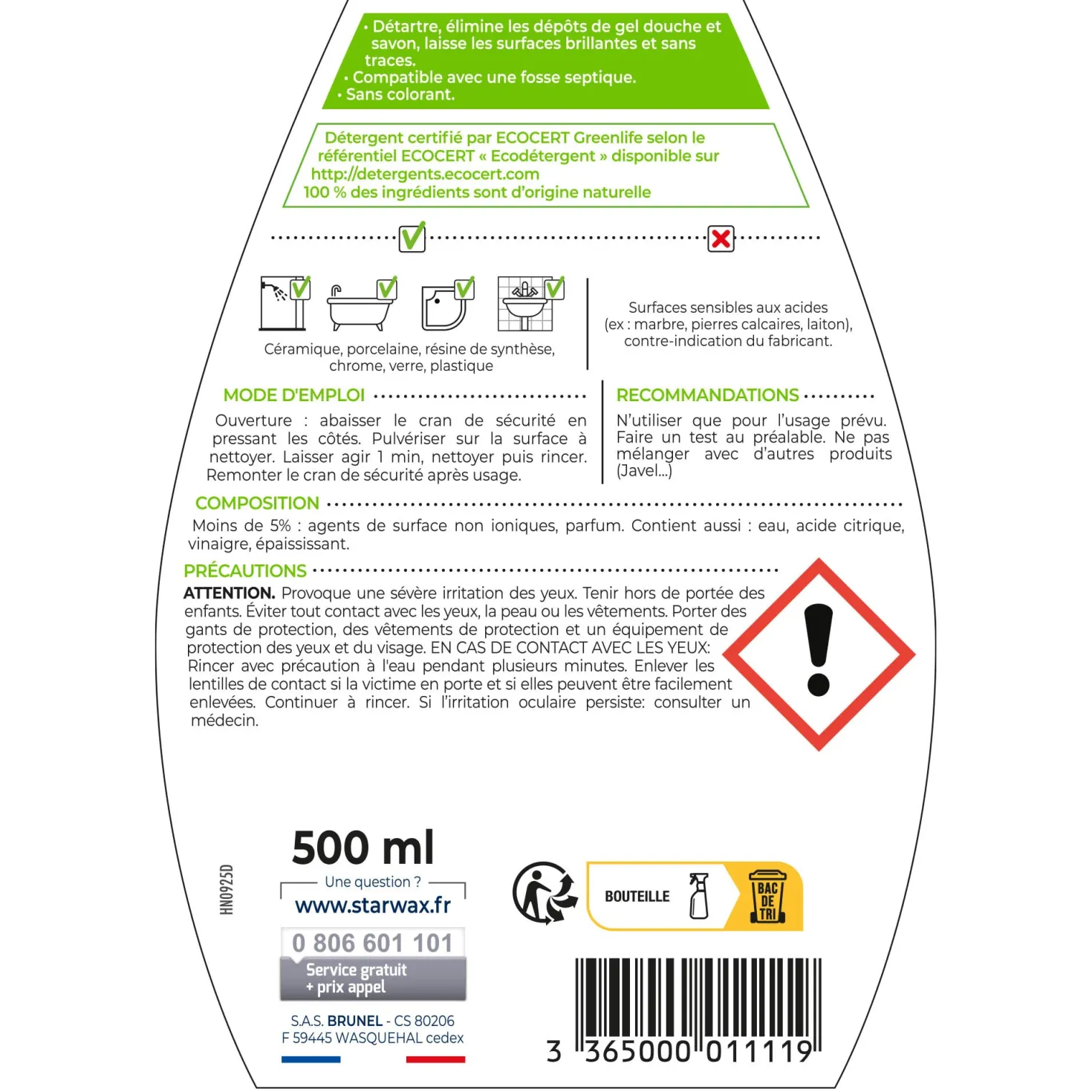 Lot de 3 Anti-calcaire express pour salle de bains