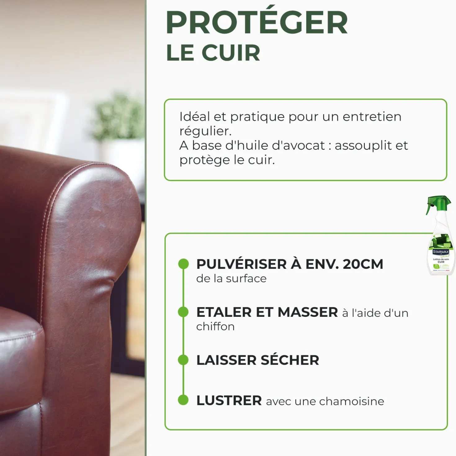 Lotion de soin pour cuir
