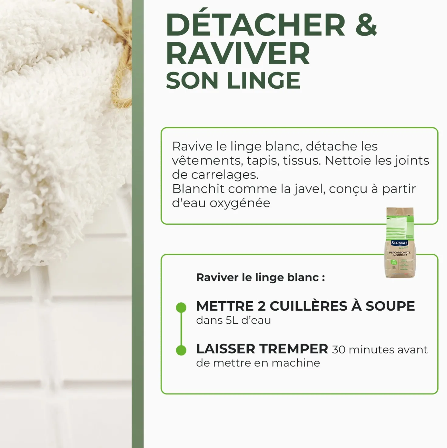 Ma poudre détachante & raviveur de blancheur au percarbonate de soude – Sachet éco