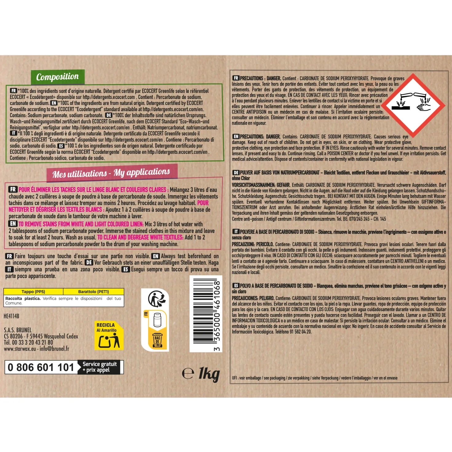 Ma poudre détachante & raviveur de blancheur au percarbonate de soude – Pot pratique