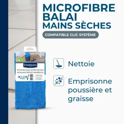 Microfibre balai Mains sèches Clic système