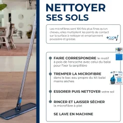 Microfibre balai Mains sèches Clic système