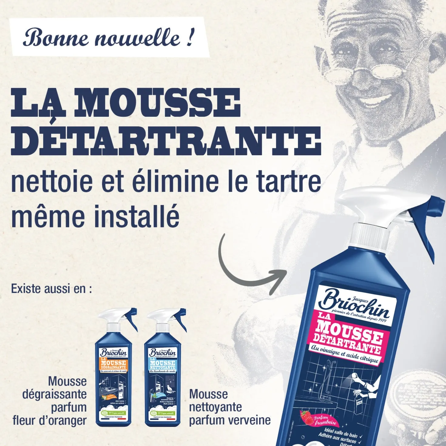 Mousse détartrante au vinaigre et à l'acide citrique