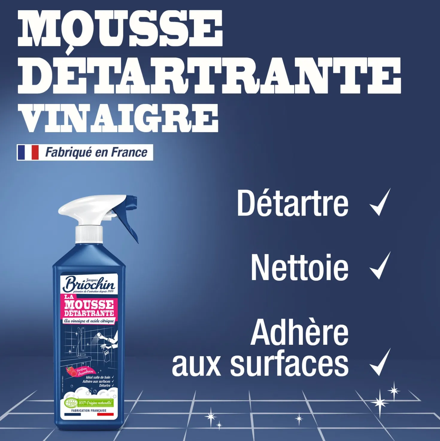 Mousse détartrante au vinaigre et à l'acide citrique