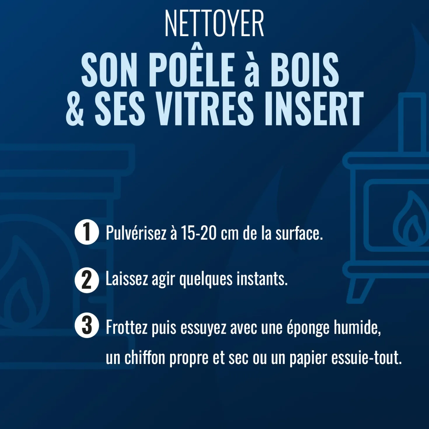 Mousse nettoyante vitre et insert