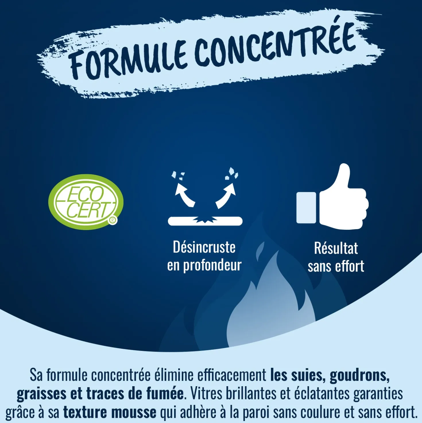 Mousse nettoyante vitre et insert