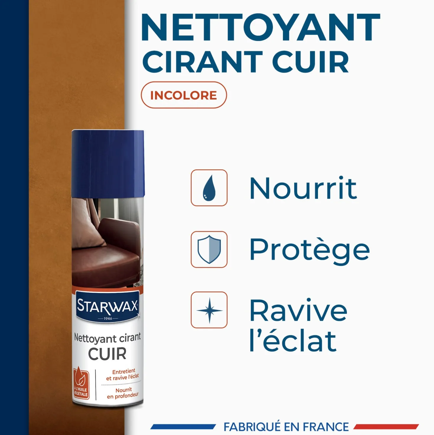 Nettoyant cirant pour cuir
