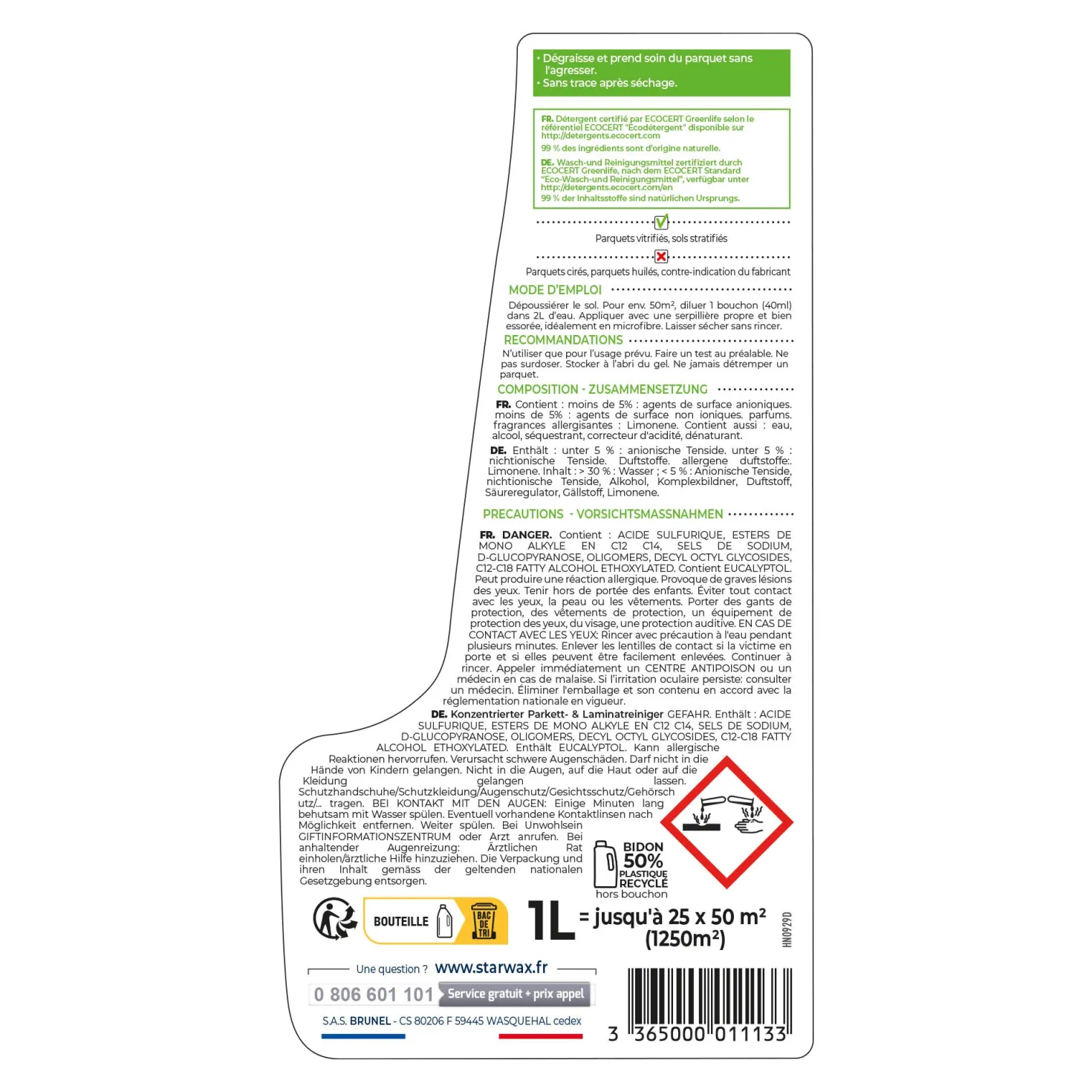 Nettoyant concentré pour parquets et sols stratifiés