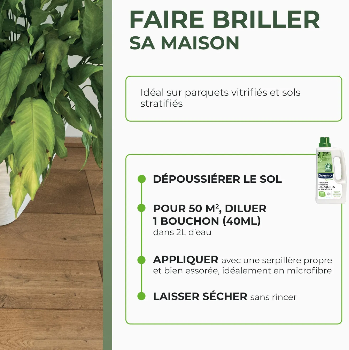 Nettoyant concentré pour parquets et sols stratifiés