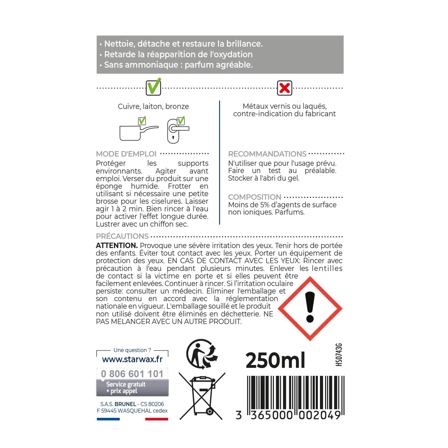 Nettoyant cuivre laiton & bronze