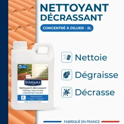 Nettoyant décrassant pour toitures, murs, et sols extérieurs