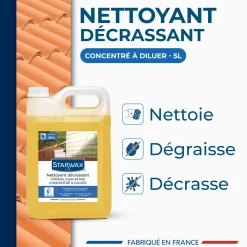 Nettoyant décrassant pour toitures, murs, et sols extérieurs