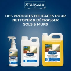 Nettoyant décrassant pour toitures, murs, et sols extérieurs