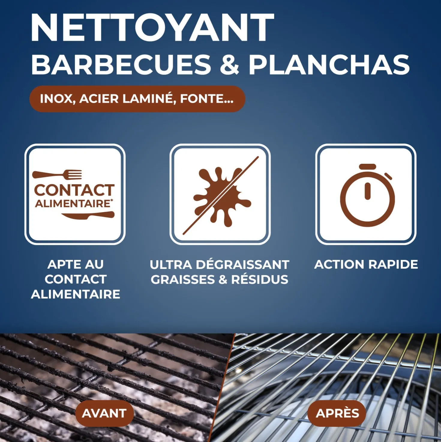 Nettoyant dégraissant pour plancha et barbecue