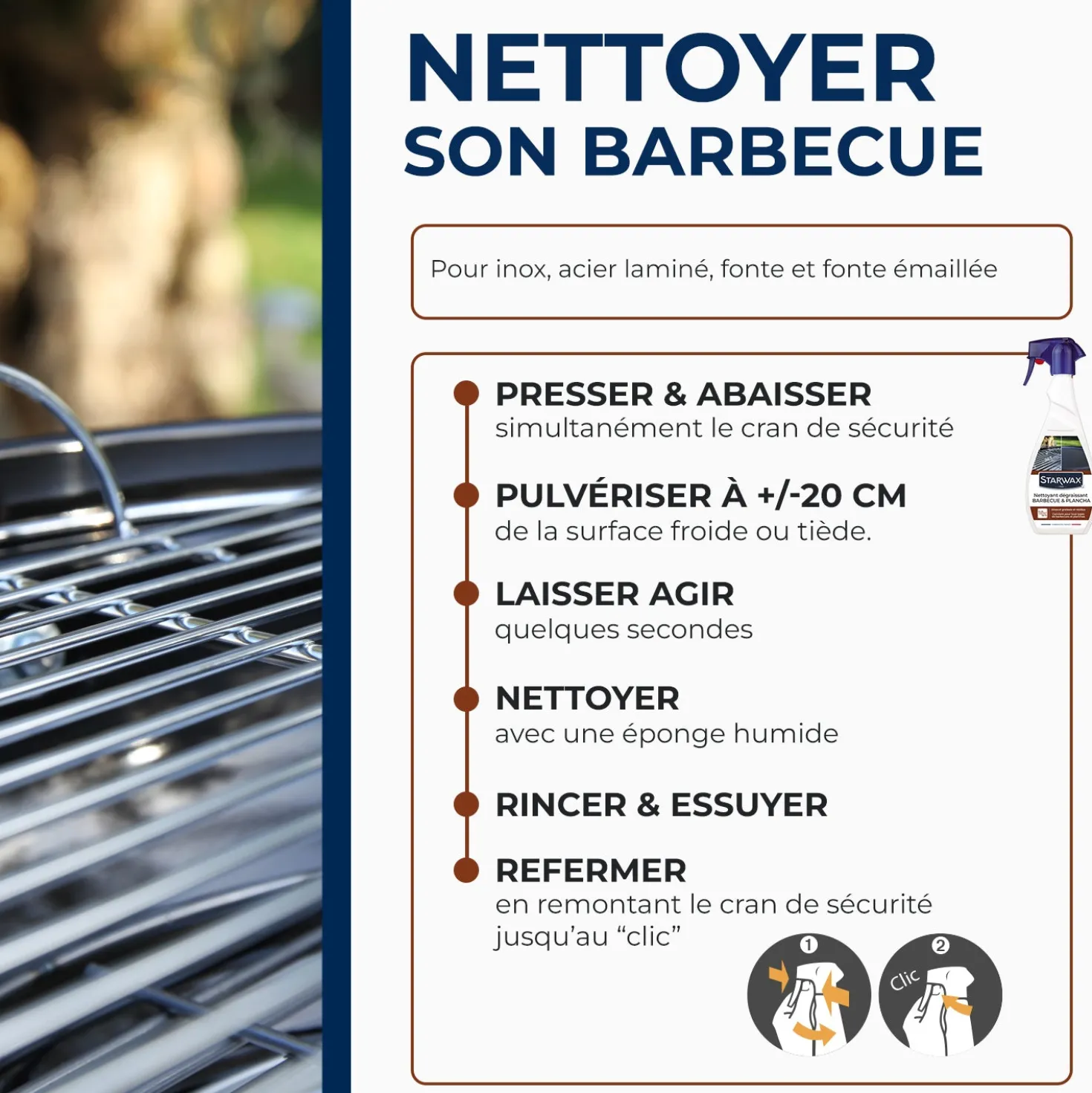 Nettoyant dégraissant pour plancha et barbecue