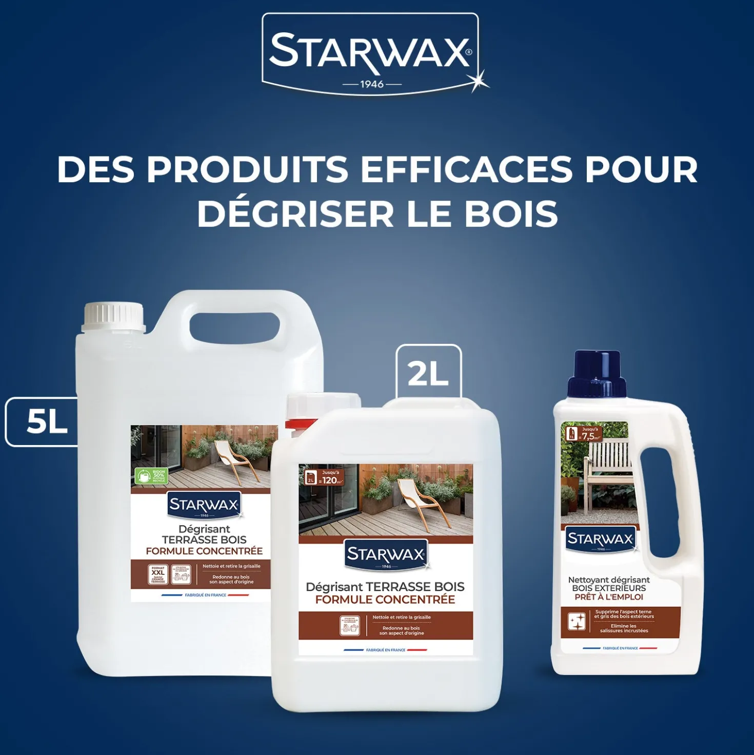 Nettoyant dégrisant pour bois extérieurs