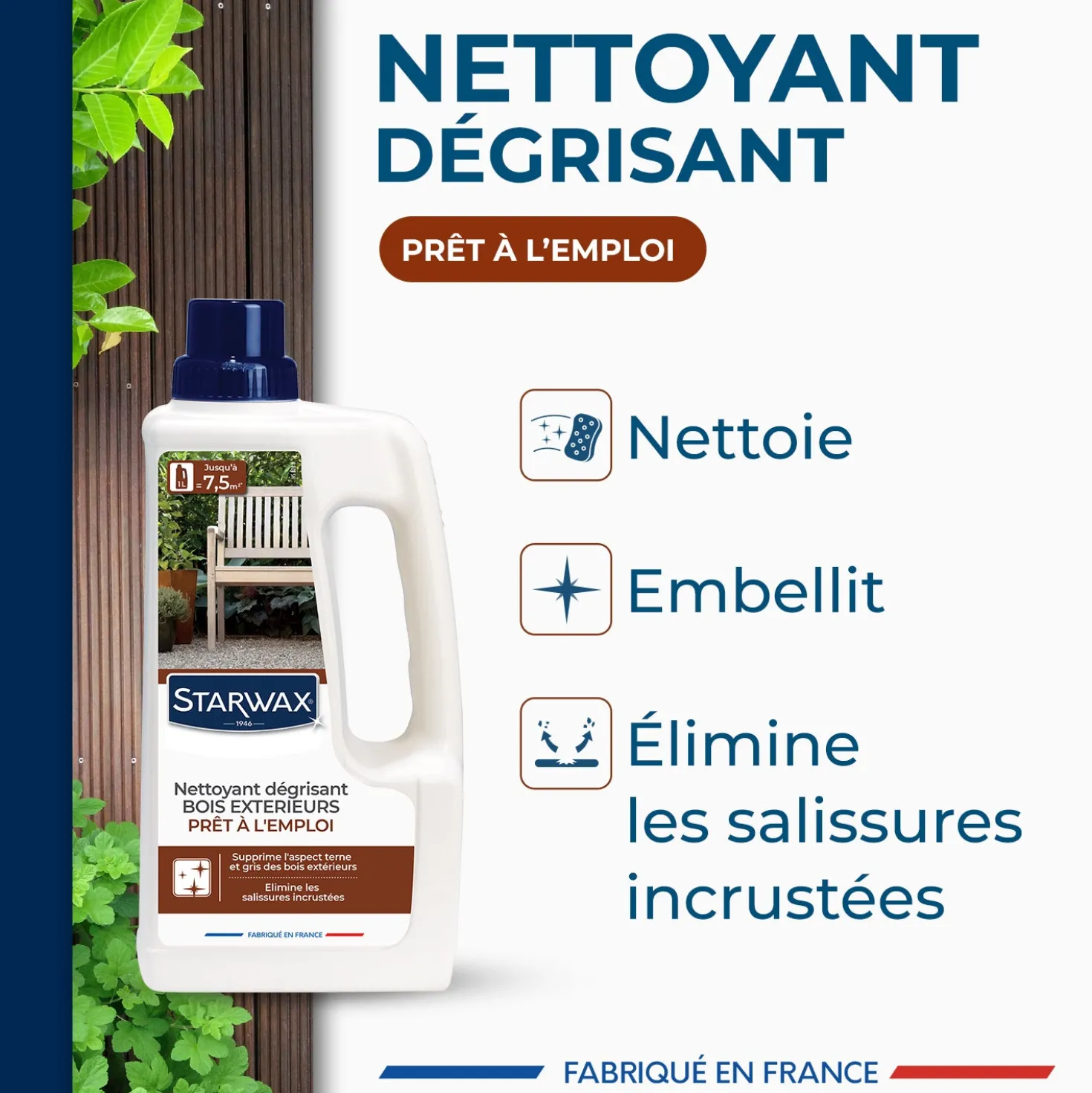 Nettoyant dégrisant pour bois extérieurs