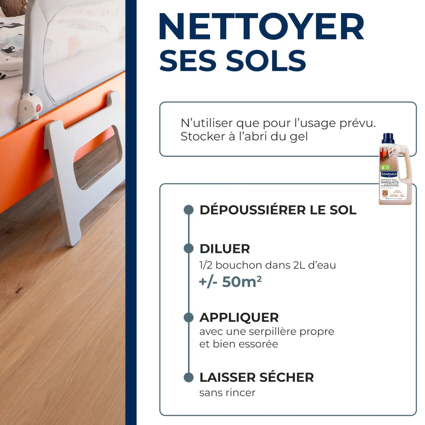 Nettoyant doux pour parquets et sols stratifiés