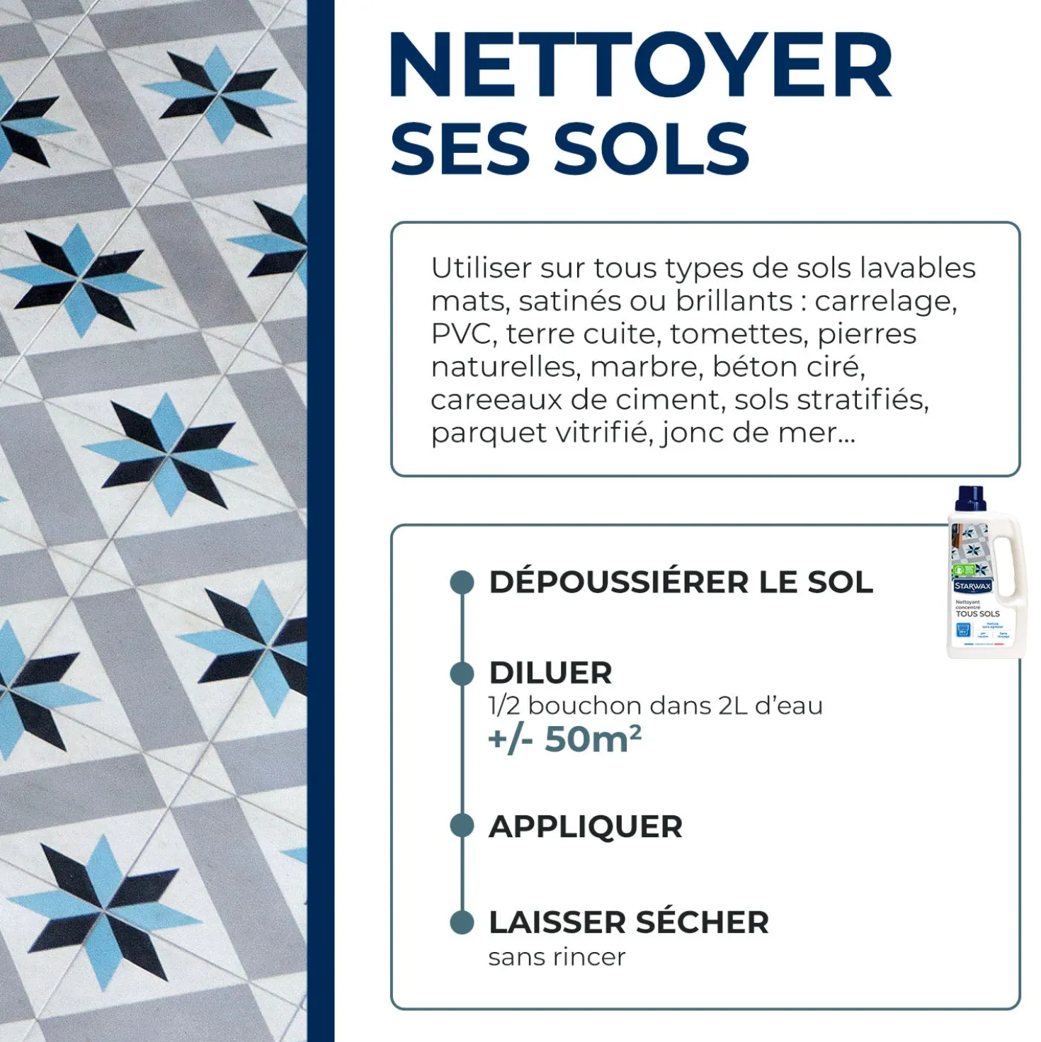 Nettoyant doux pour sols intérieurs