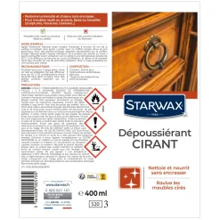 Nettoyant dépoussiérant cirant pour mobilier intérieur
