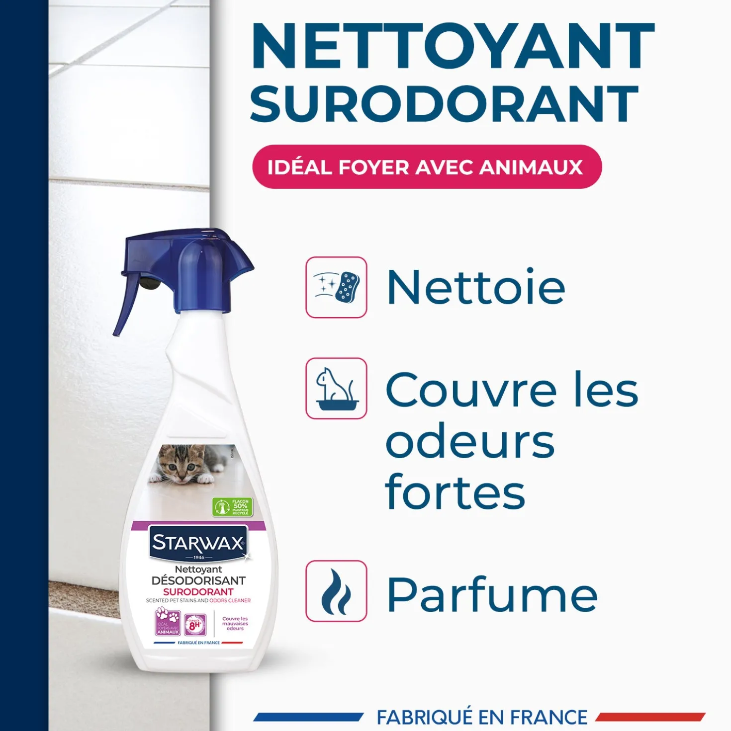Nettoyant désodorisant surodorant spécial milieu animal