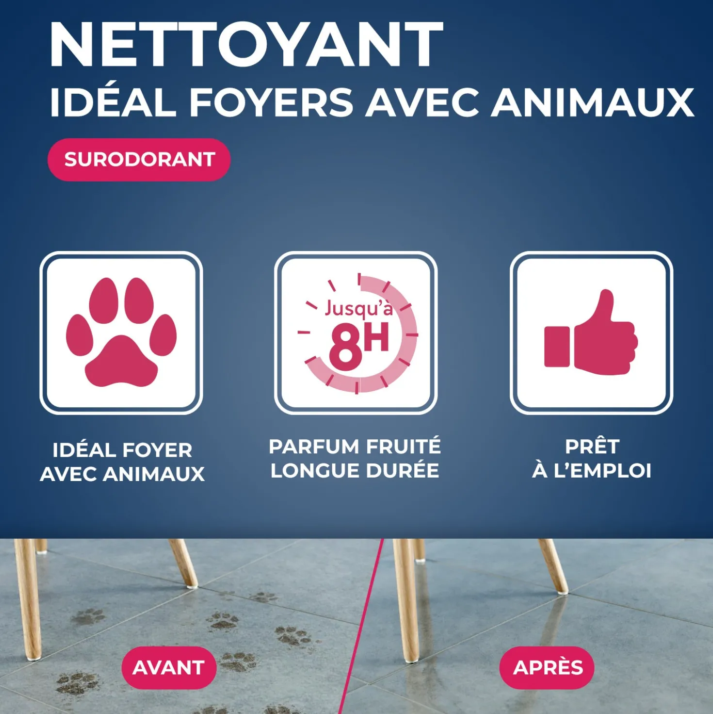 Nettoyant désodorisant surodorant spécial milieu animal