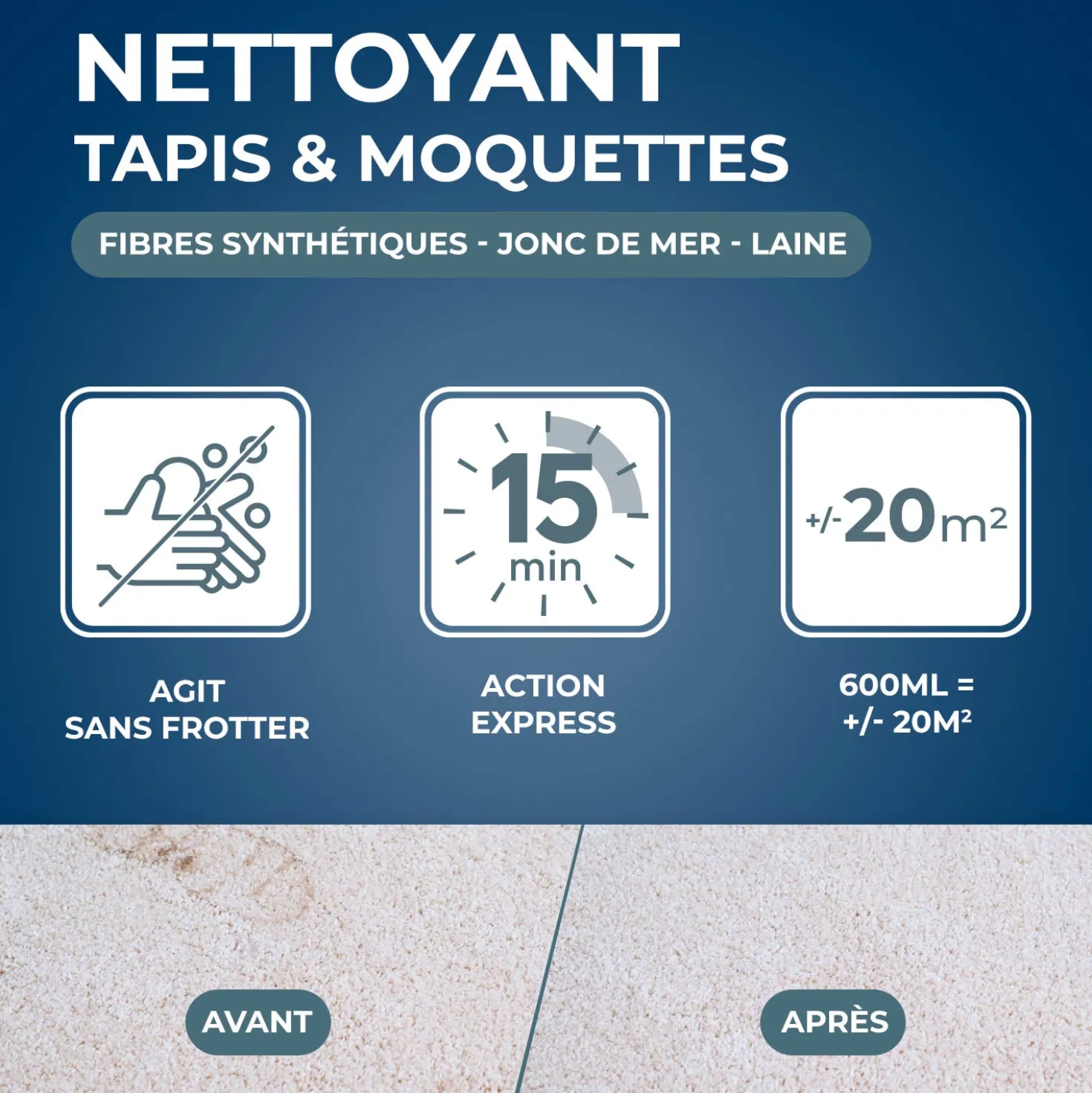 Nettoyant express pour tapis et moquettes
