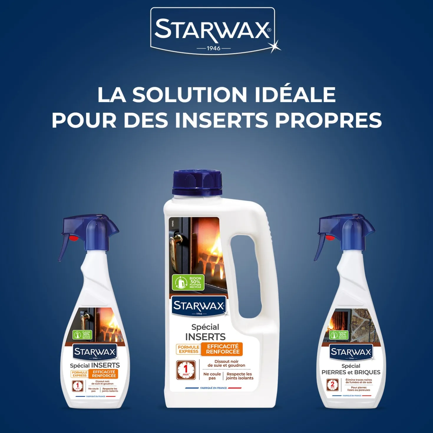 Nettoyant pierres et briques pour cheminée
