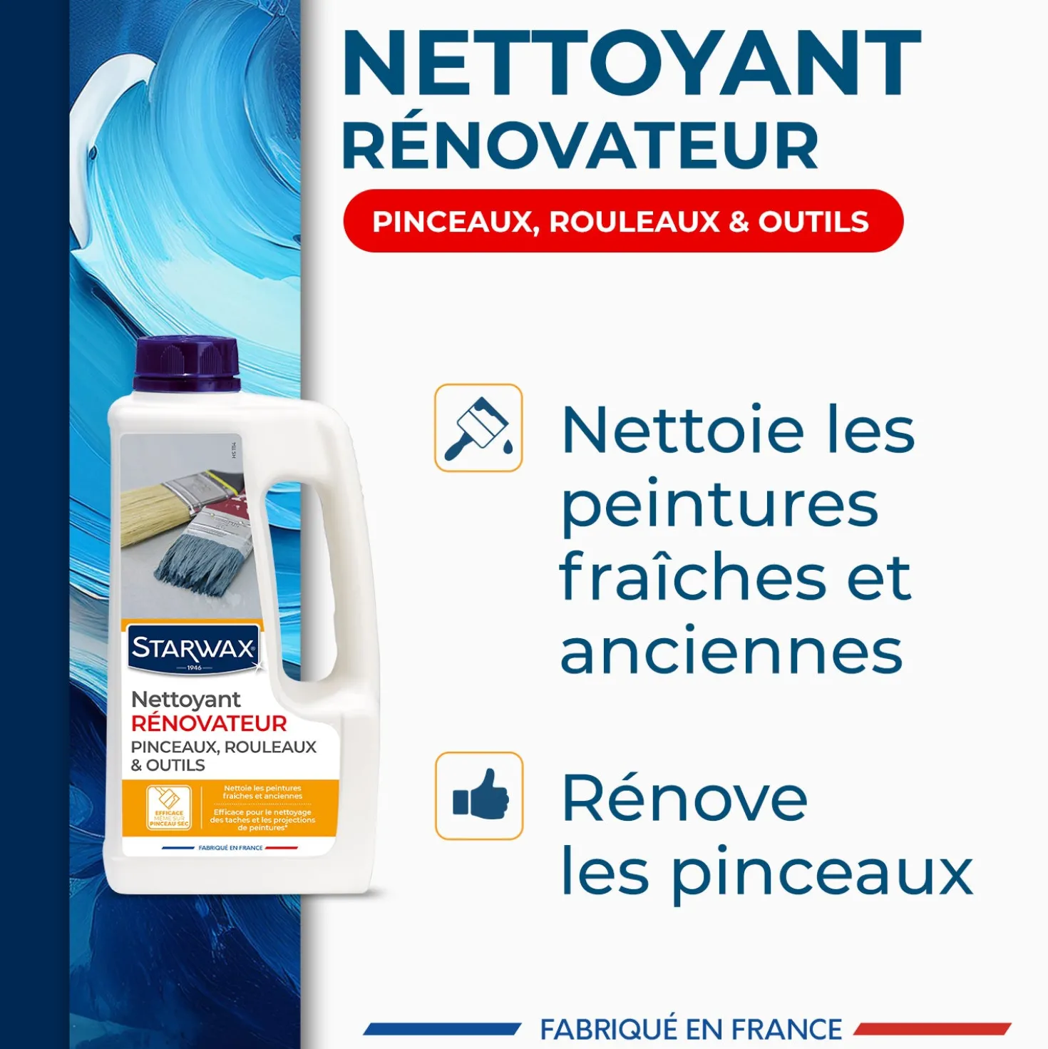 Nettoyant rénovateur pinceaux, rouleaux et outils 1L